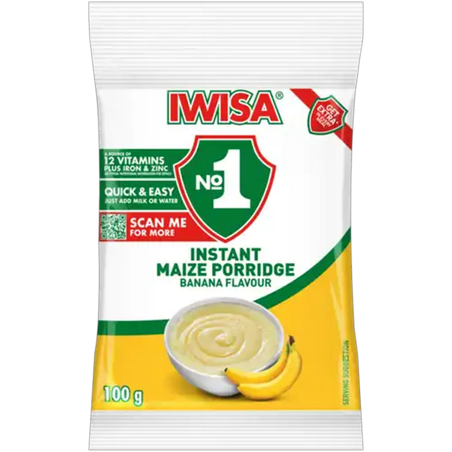 Image of Iwisa No.1 Banana Flavour Instant Maize Porridge 100g