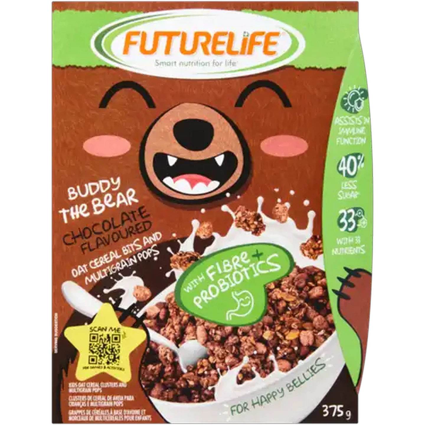 Image of FUTURELIFE Chocolate Flavoured Oat Cereal Bits & Multigrain Pops 375g