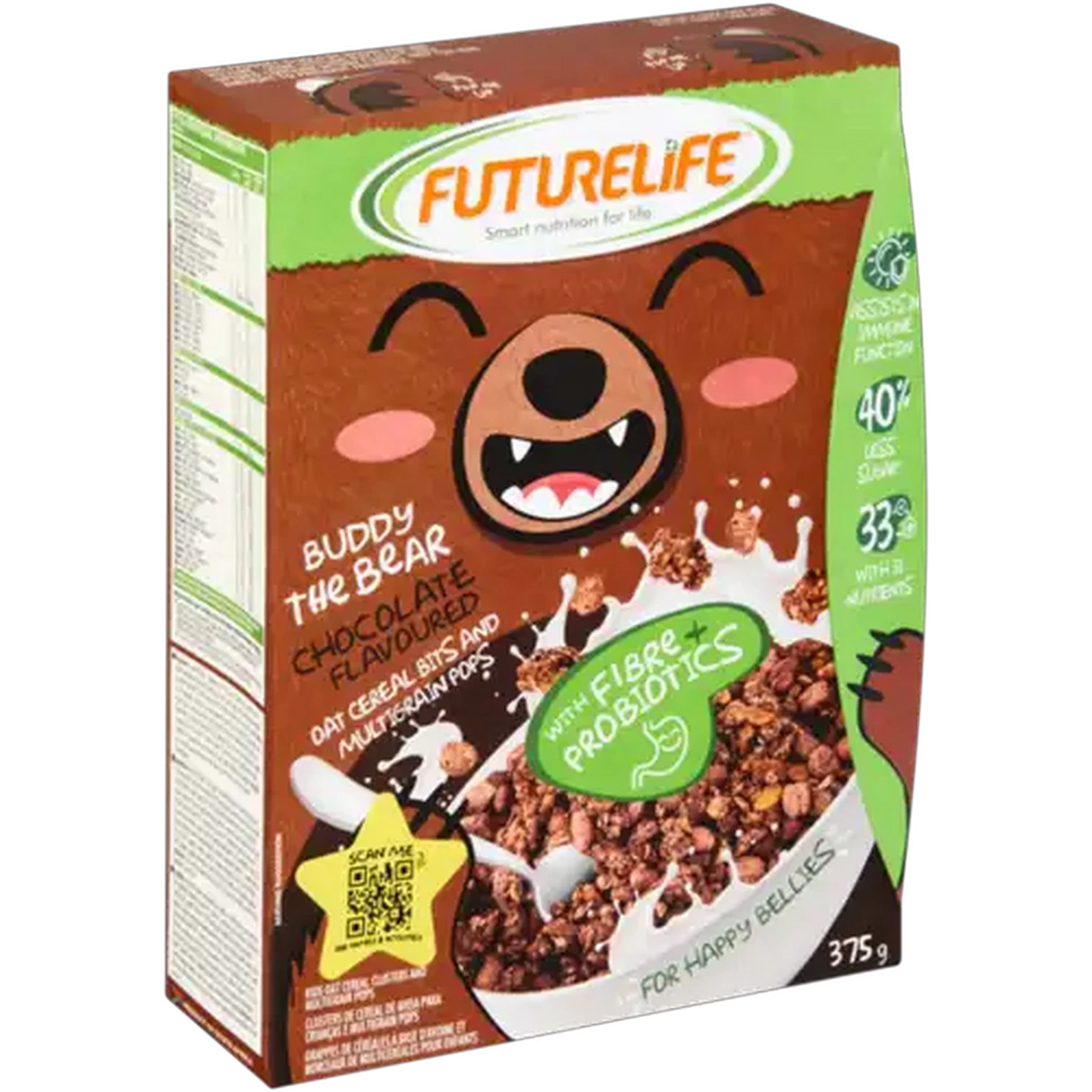 Image of FUTURELIFE Chocolate Flavoured Oat Cereal Bits & Multigrain Pops 375g