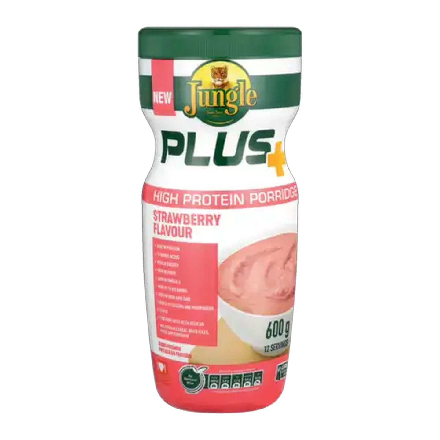 Image of Jungle Plus Strawberry Flavoured High Protein Porridge 600g