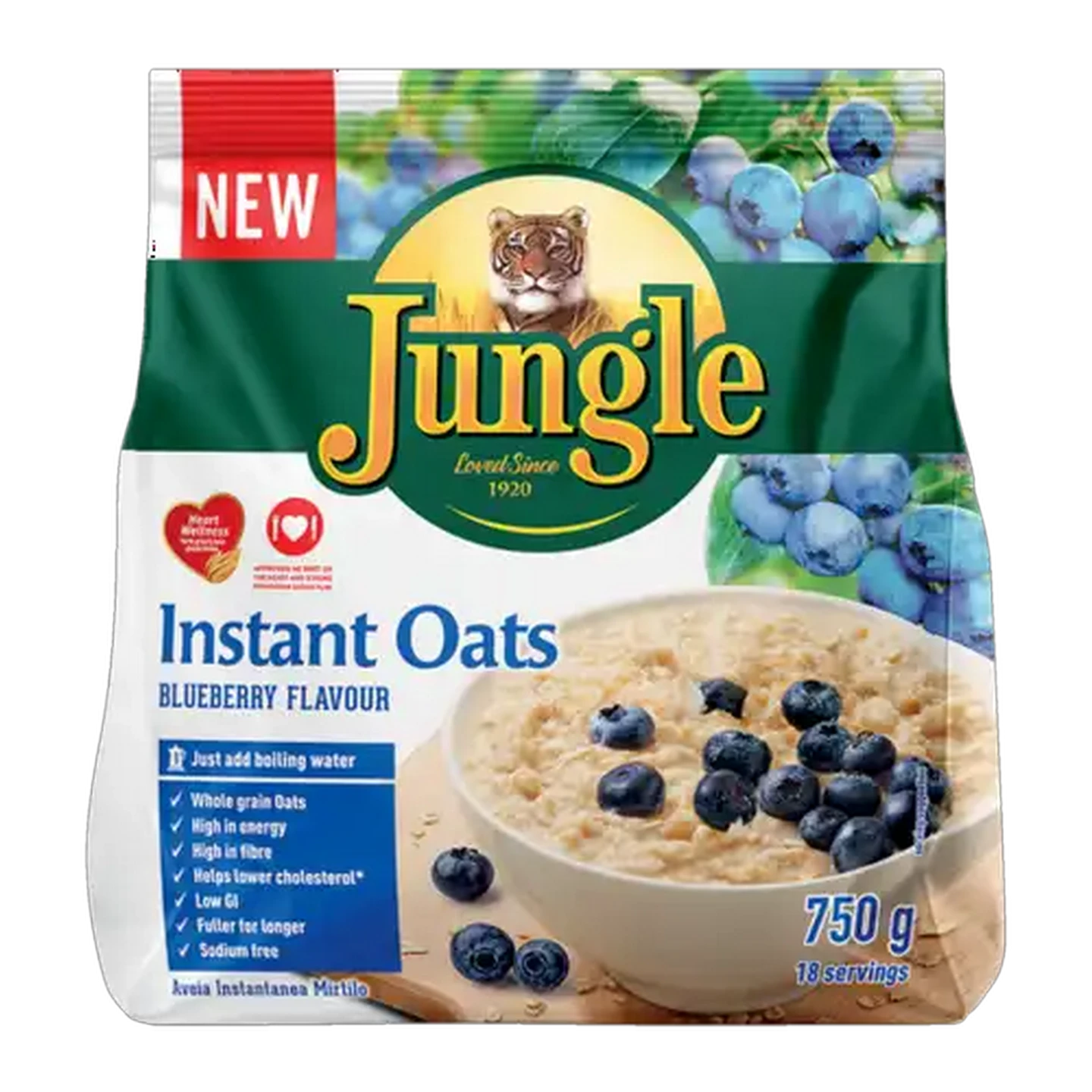 Image of Jungle Blueberry Flavoured Instant Oats 750g