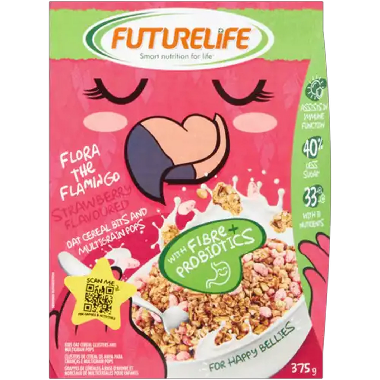 Image of FUTURELIFE Kids Strawberry Flavoured Oat Cereal Bits & Multigrain Pops 375g