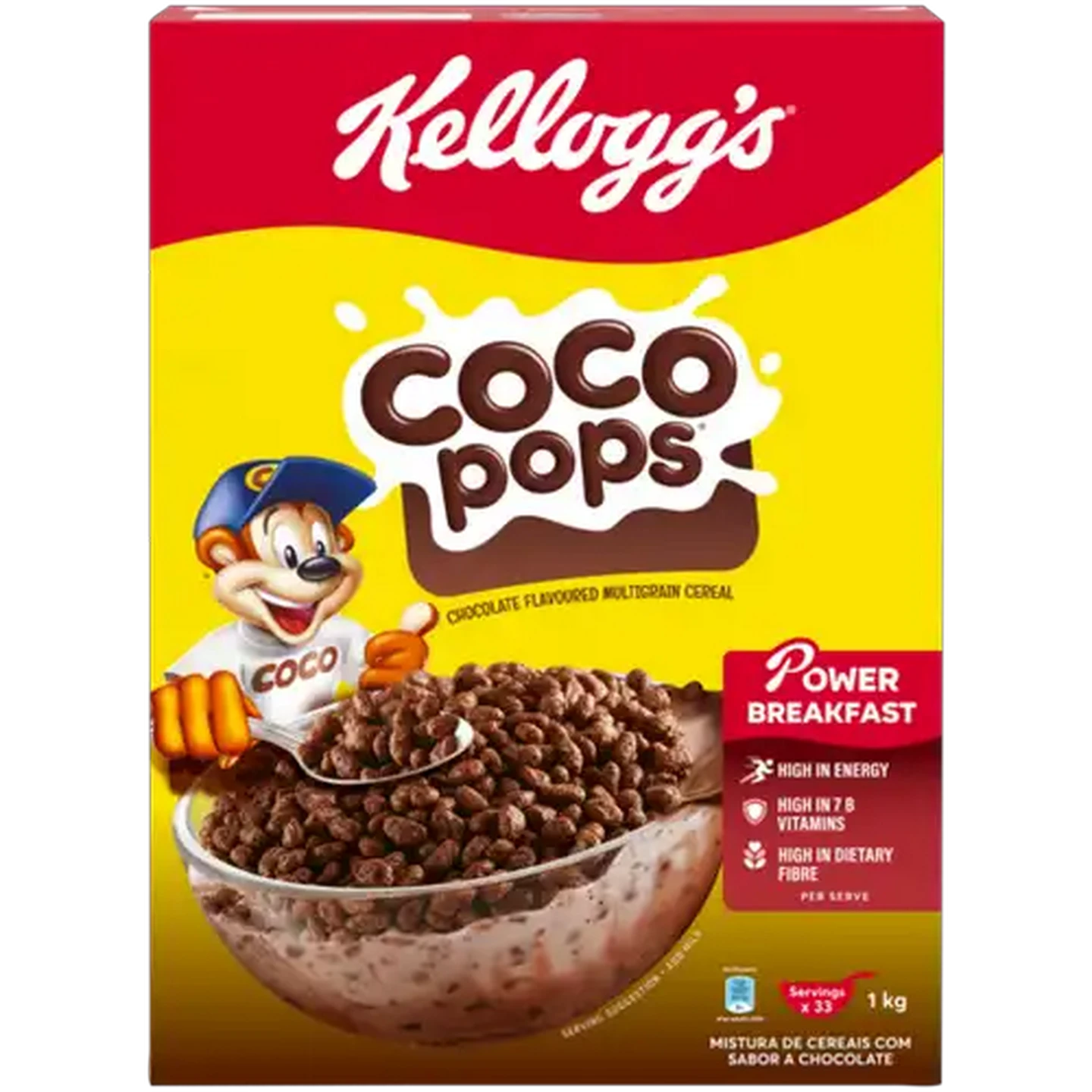 Image of Kellogg's Coco Pops Chocolate Flavoured Multigrain Cereal 1kg