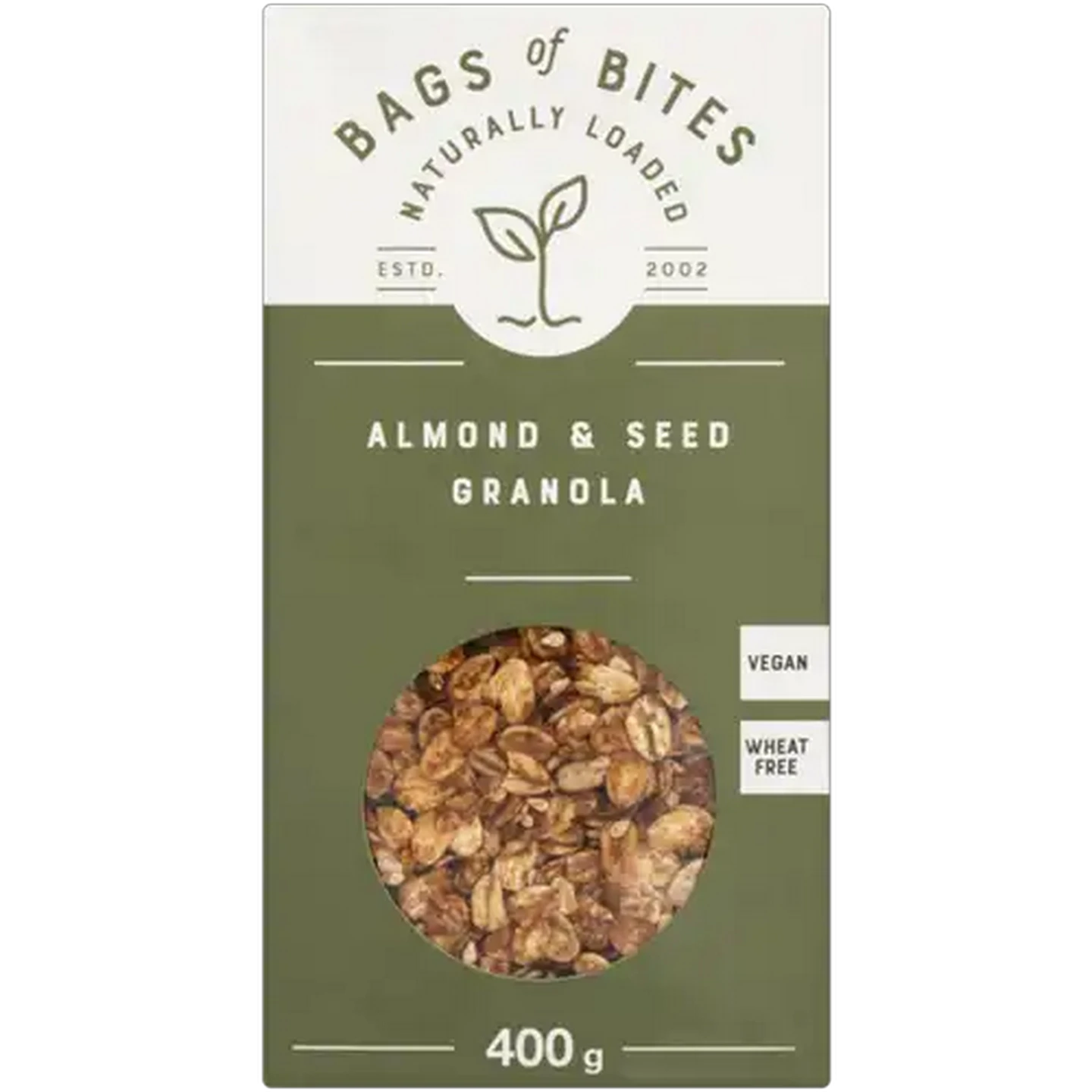 Image of Bags of Bites Naturally Loaded Almond & Seed Granola Bag 400g
