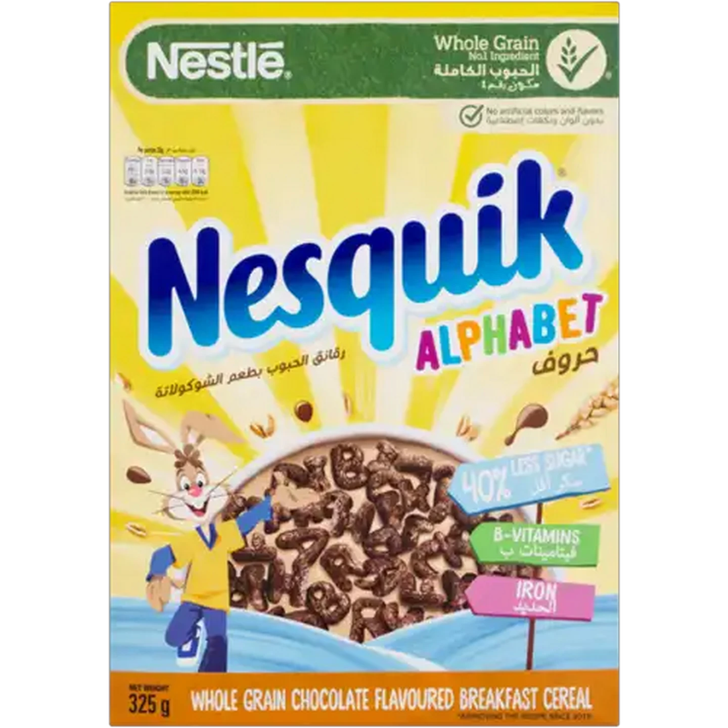 Image of Nesquik Whole Grain Chocolate Alphabet Cereal 325g