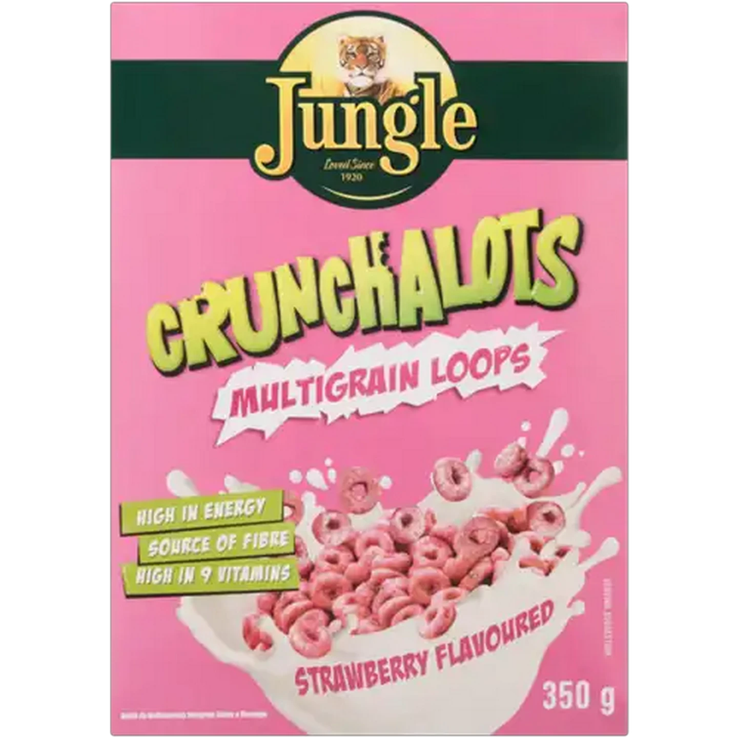 Image of Jungle Crunchalots Strawberry Flavoured Multigrain Loops 350g