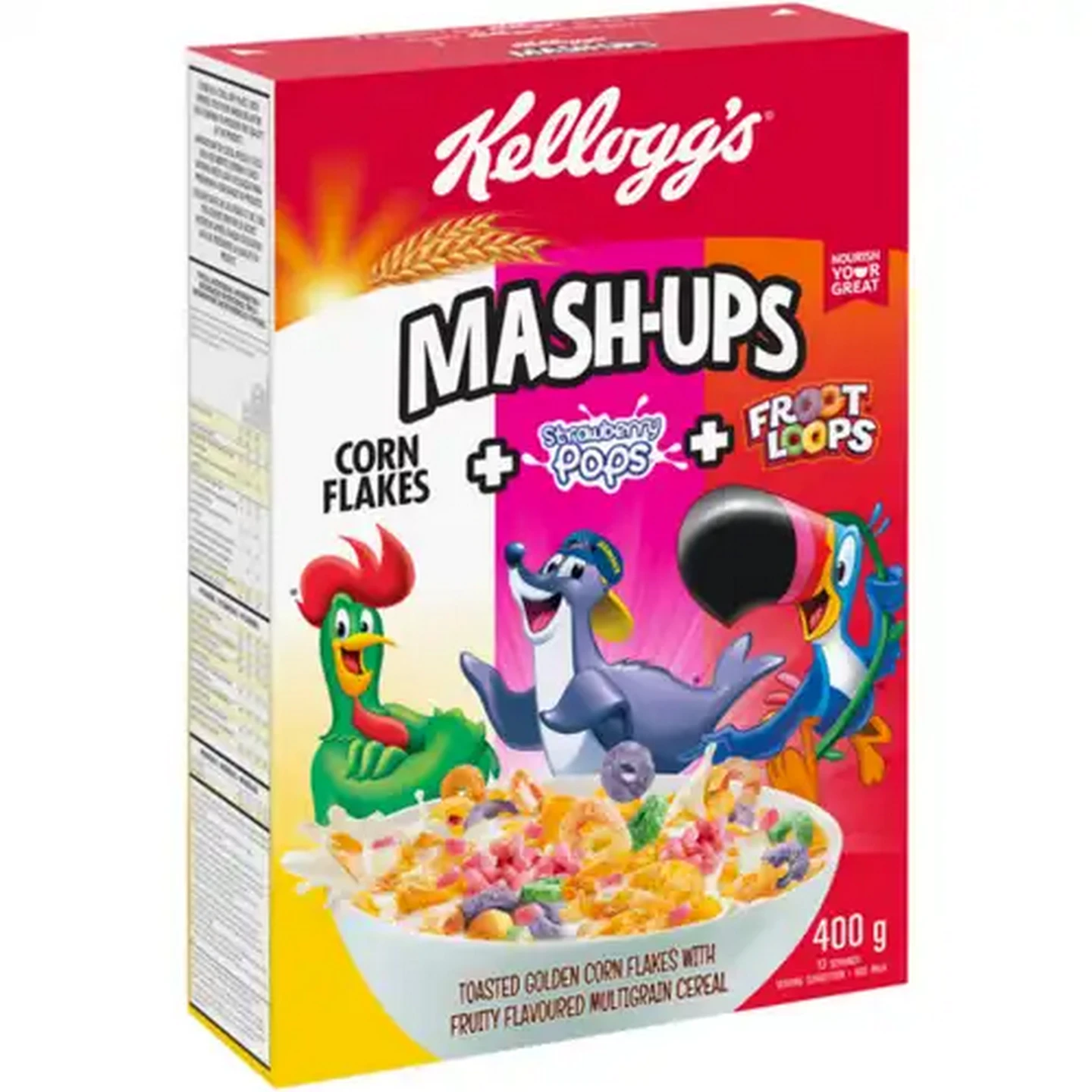Image of Kellogg's Mash-Ups Toasted Golden Corn Flakes with Fruity Flavoured Multigrain Cereal 400g