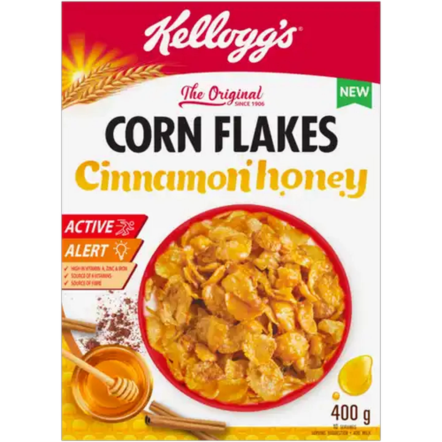 Image of Kellogg's Corn Flakes Cinnamon Honey Cereal 400g