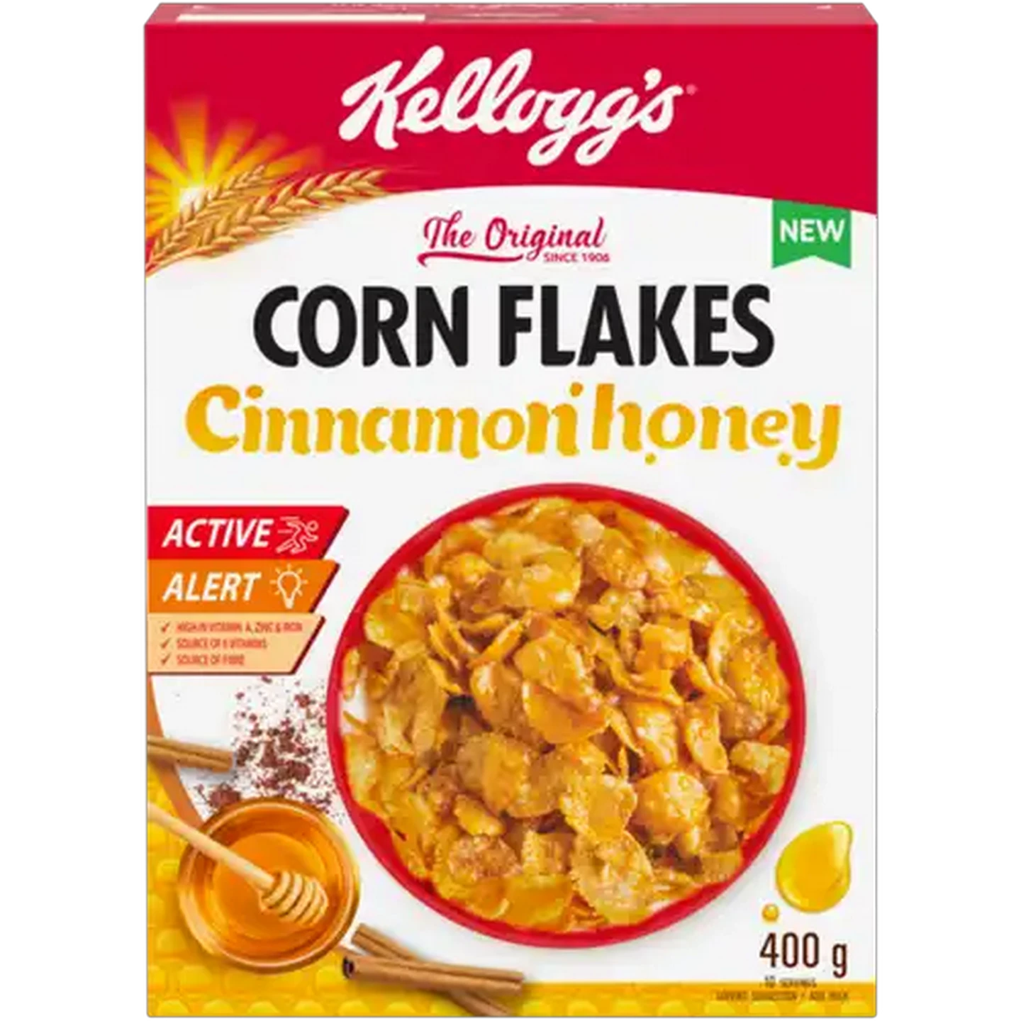 Image of Kellogg's Corn Flakes Cinnamon Honey Cereal 400g