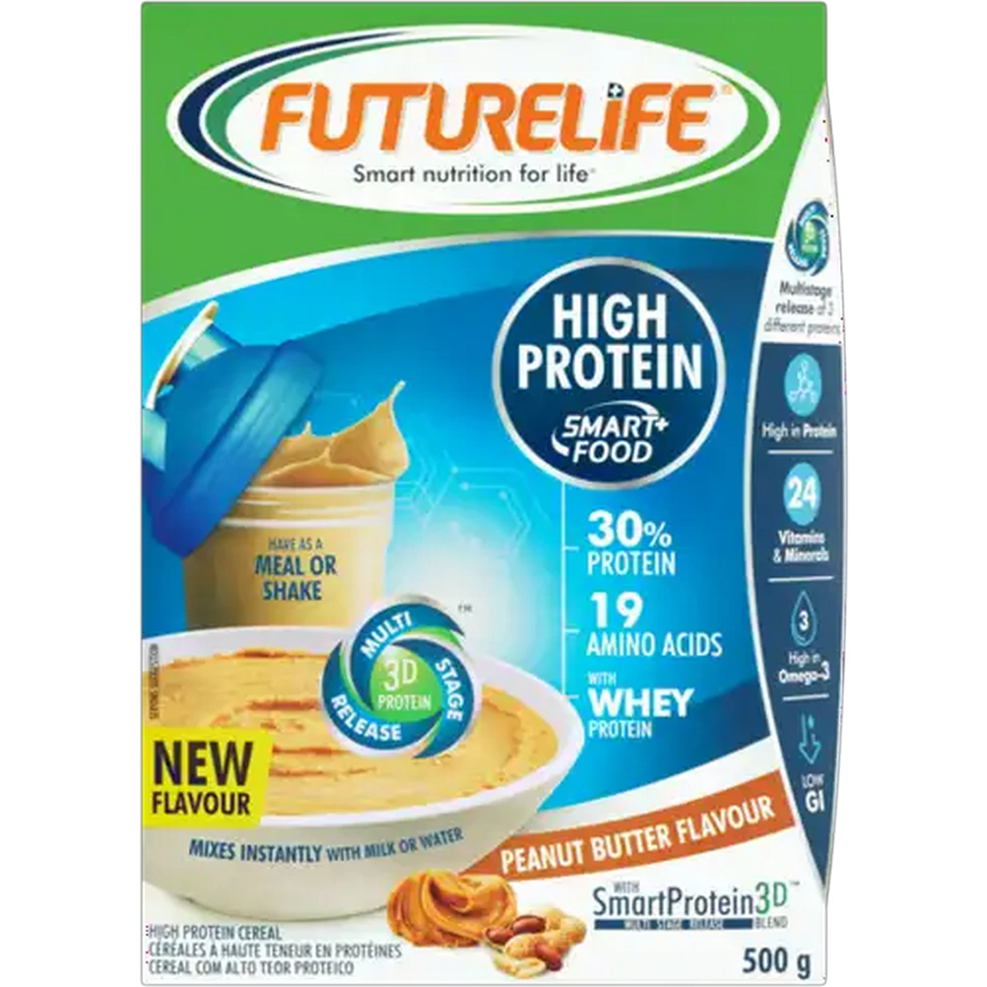 Image of FUTURELIFE High Protein Smart Food Peanut Butter Flavour Cereal 500g