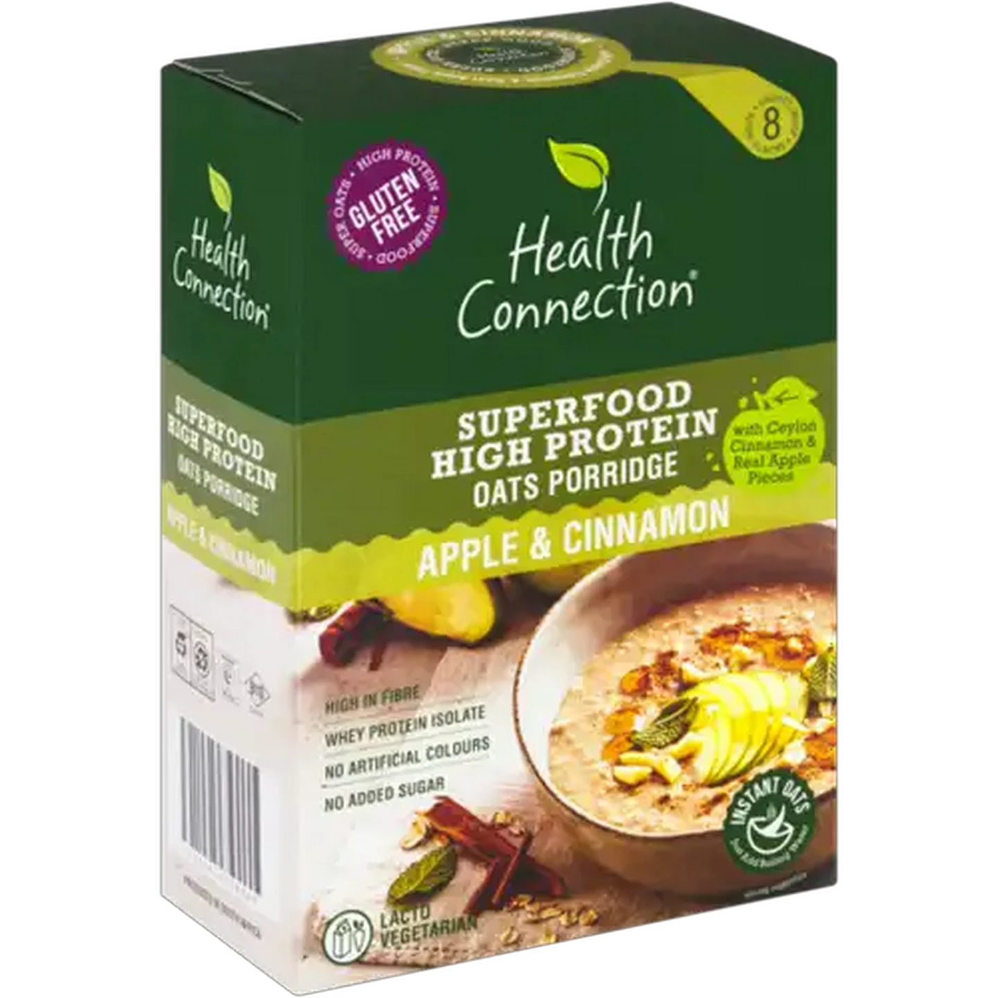 Image of Health Connection Wholefoods Apple & Cinnamon Superfood High Protein Oats Porridge 8 x 50g