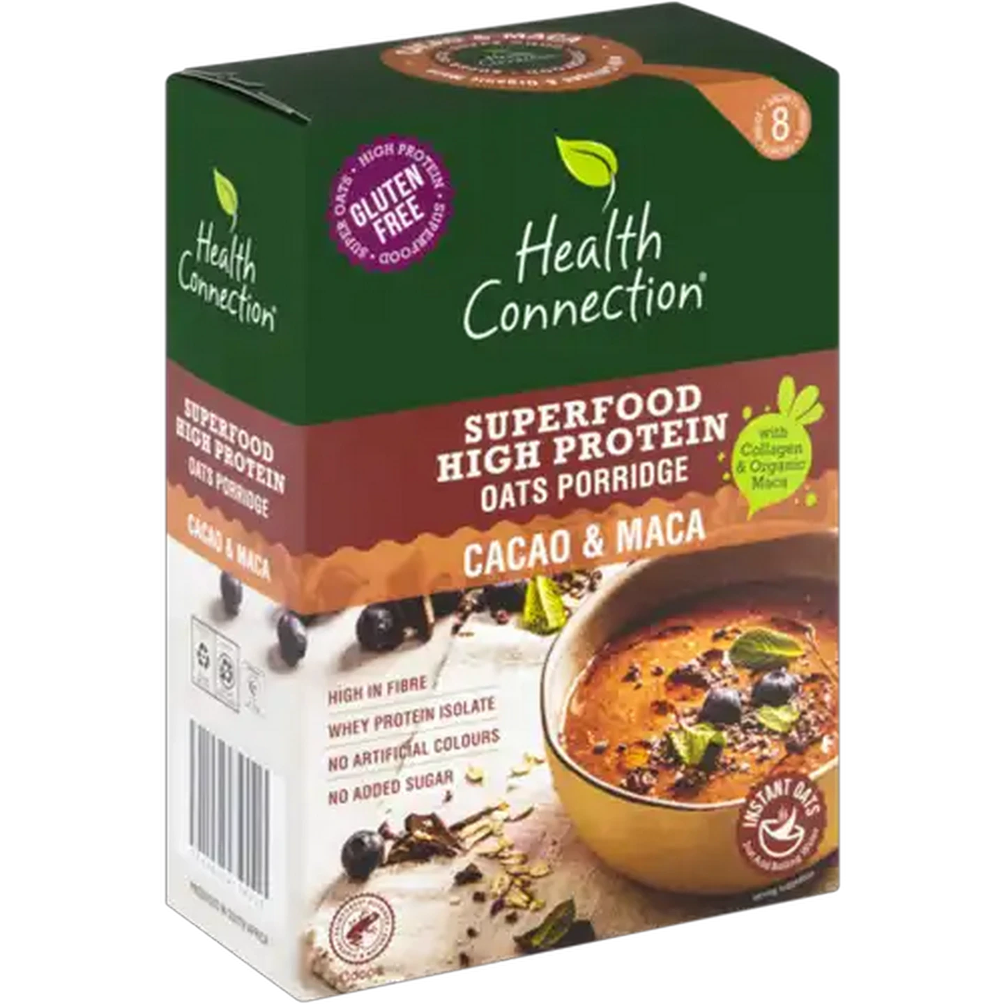 Image of Health Connection Wholefoods Cacao & Maca Superfood High Protein Oats Porridge 8 x 50g