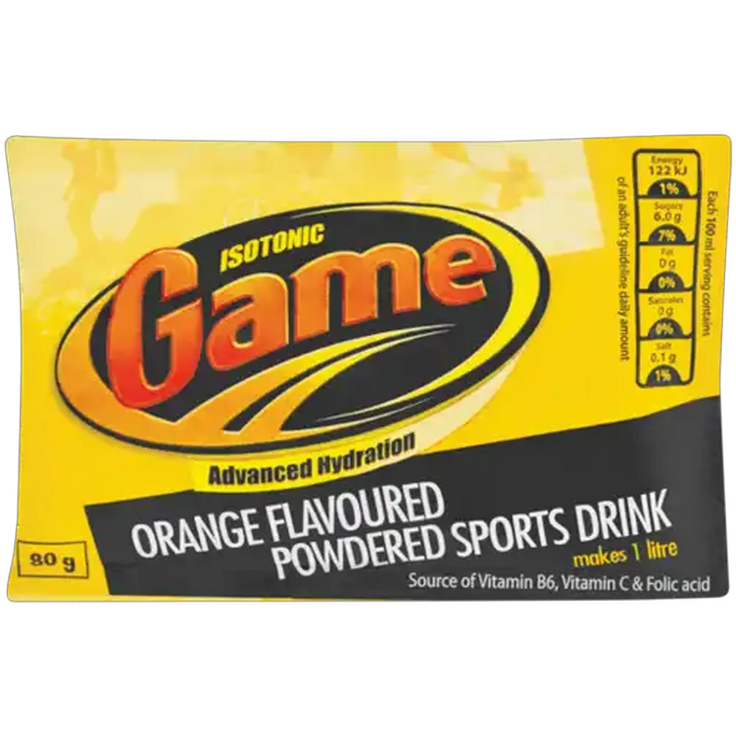 Image of Game Isotonic Powdered Orange Flavoured Sports Drink Sachet 80g