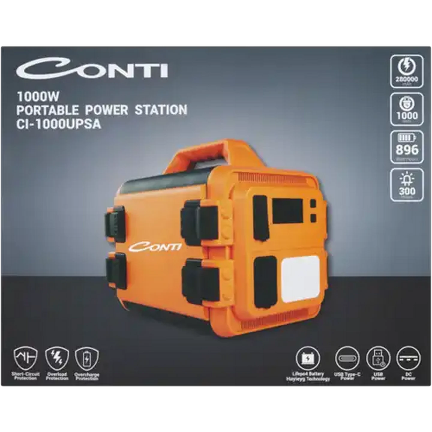 Image of Conti Orange UPS Portable Power Station 1000W