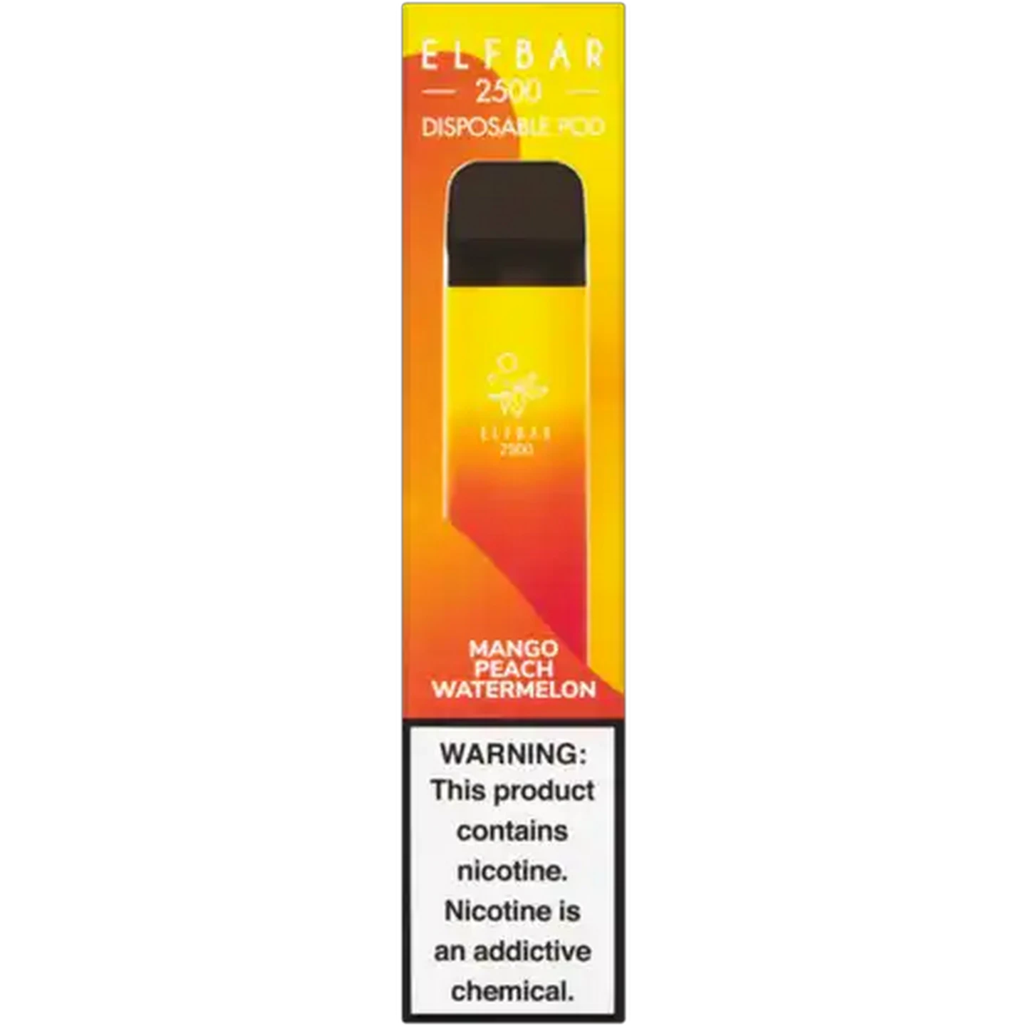 Image of ELFBAR 2500 Mango Peach Watermelon 5% Disposable Vape 8ml (Non-Refundable. Non-Returnable.)