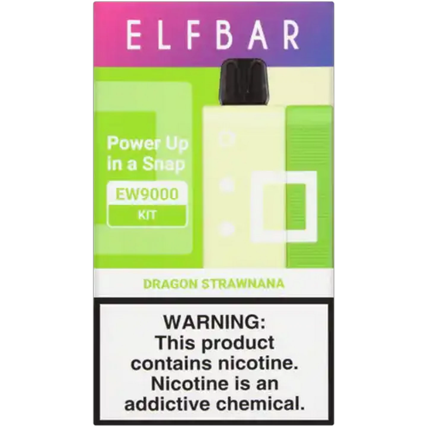 Image of ELFBAR EW9000 Dragon Strawnana 5% Rechargeable Disposable Vape Kit 16ml (Non-Refundable. Non-Returnable.)