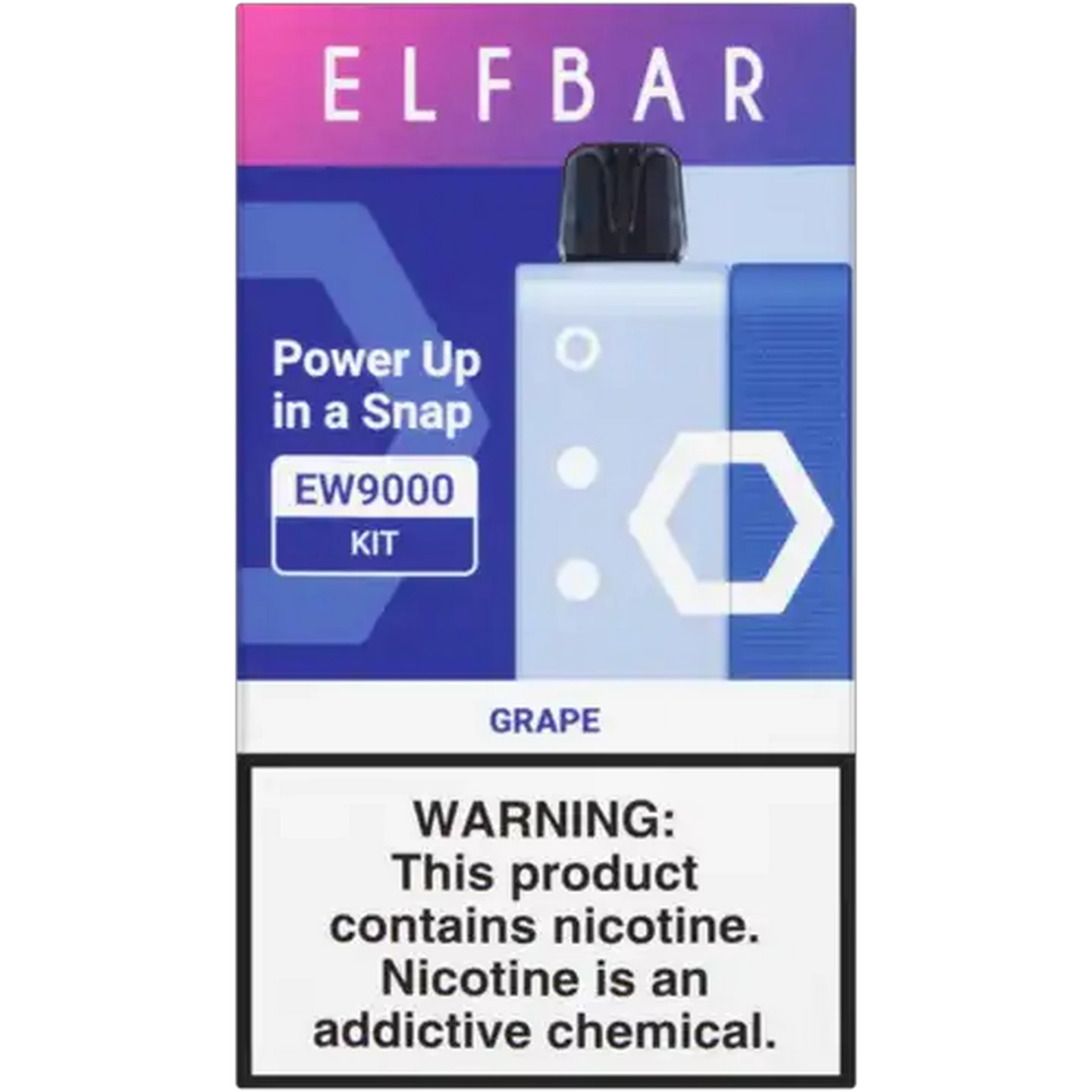 Image of ELFBAR EW9000 Grape 5% Rechargeable Disposable Vape Kit 16ml (Non-Refundable. Non-Returnable.)