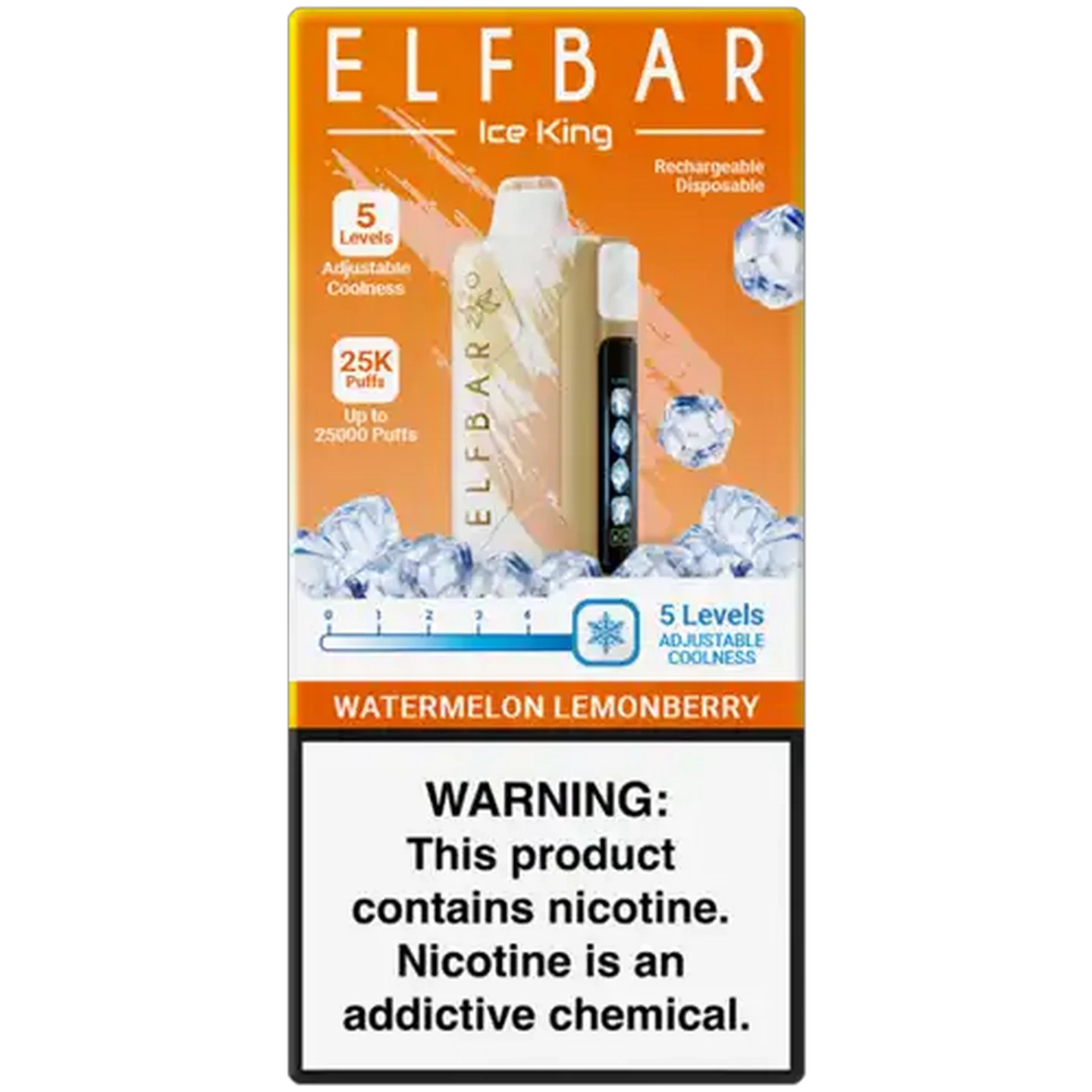 Image of ELFBAR Ice King Watermelon Lemonberry 5% Rechargeable Disposable Vape (Non-Refundable. Non-Returnable.)