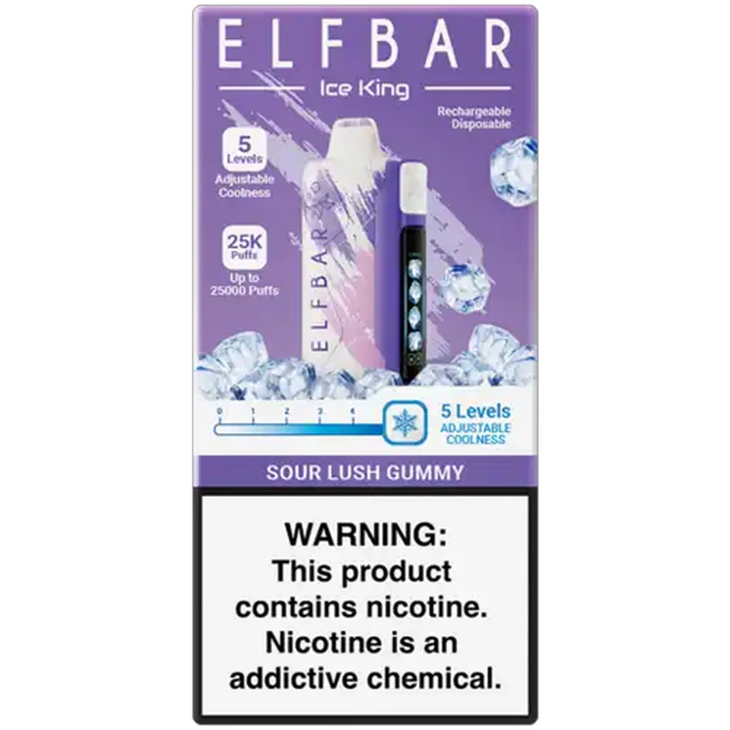 Image of ELFBAR Ice King Sour Lush Gummy 5% Rechargeable Disposable Vape (Non-Refundable. Non-Returnable.)