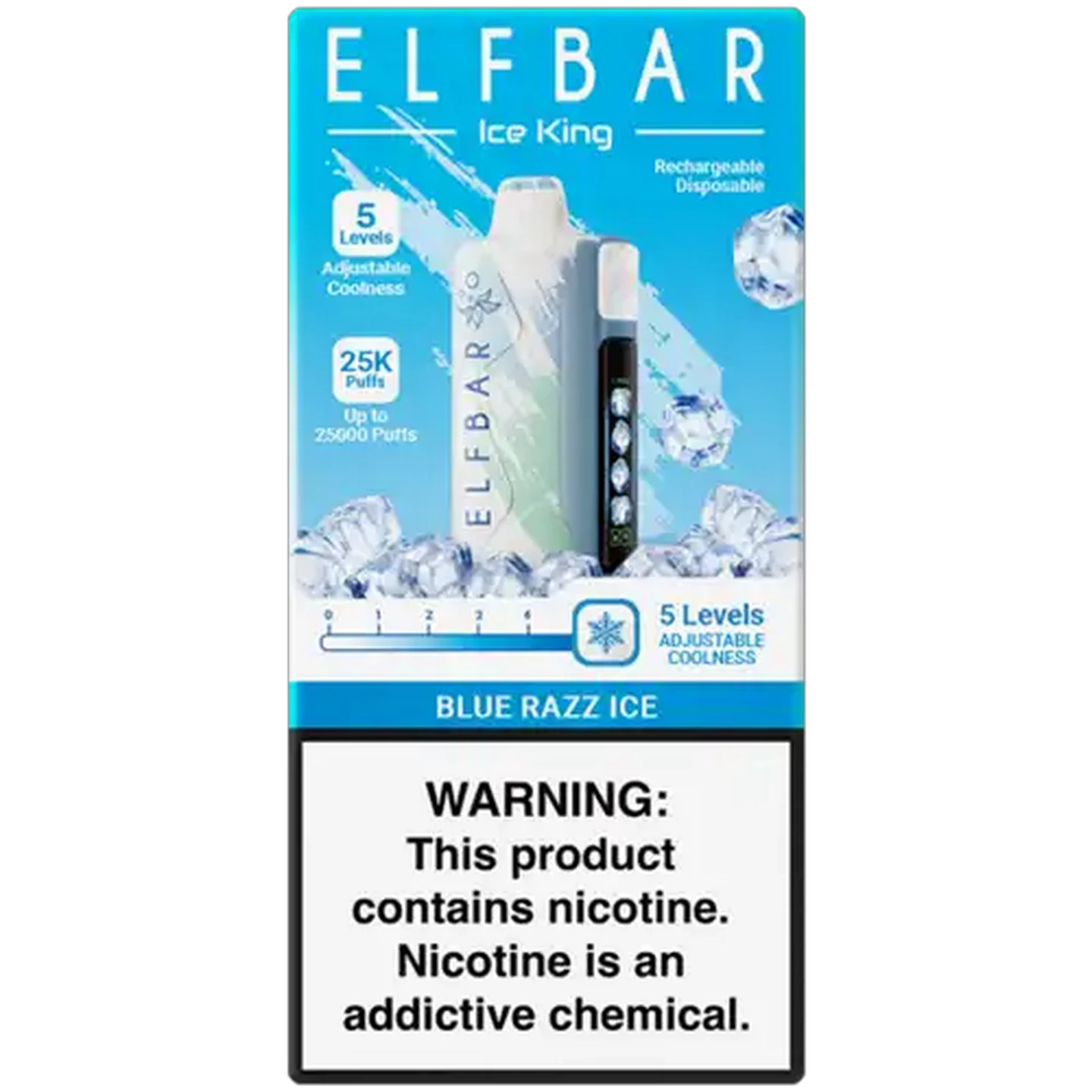 Image of ELFBAR Ice King Blue Razz Ice 5% Rechargeable Disposable Vape (Non-Refundable. Non-Returnable.)
