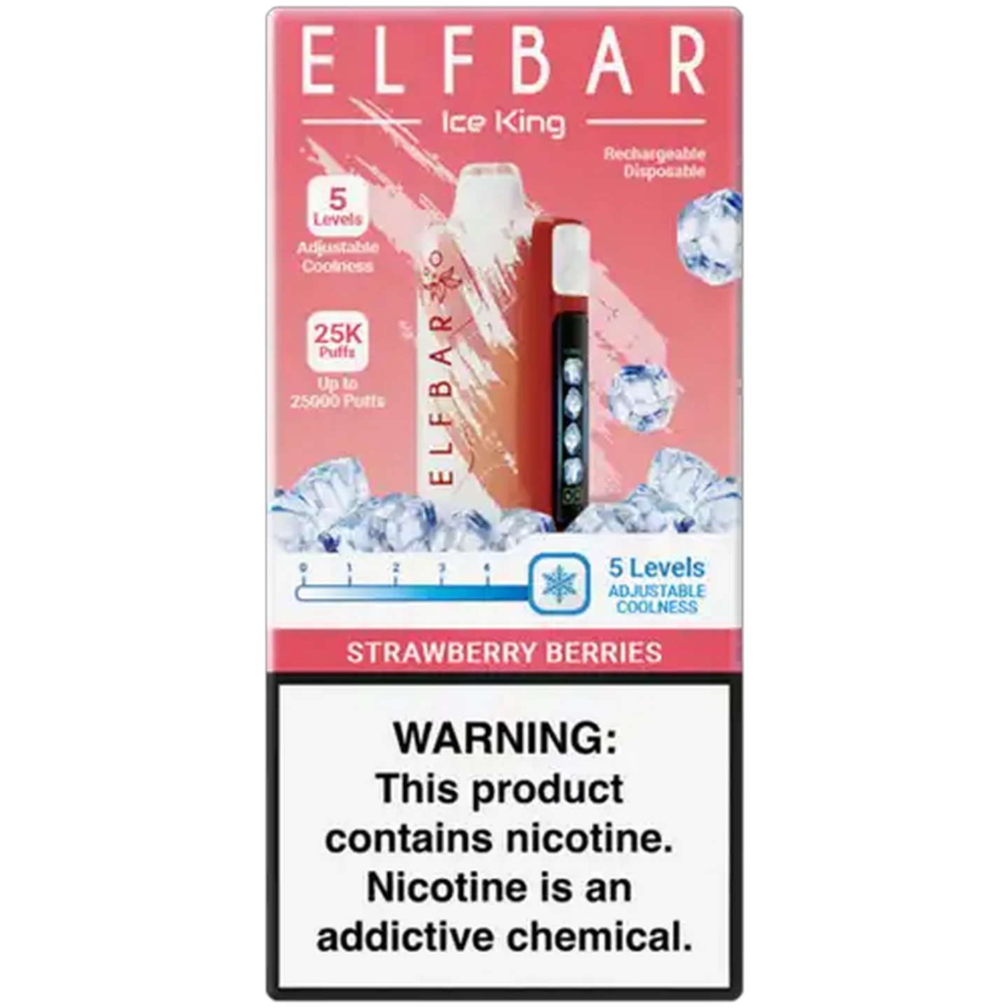 Image of ELFBAR Ice King Strawberry Berries 5% Rechargeable Disposable Vape (Non-Refundable. Non-Returnable.)