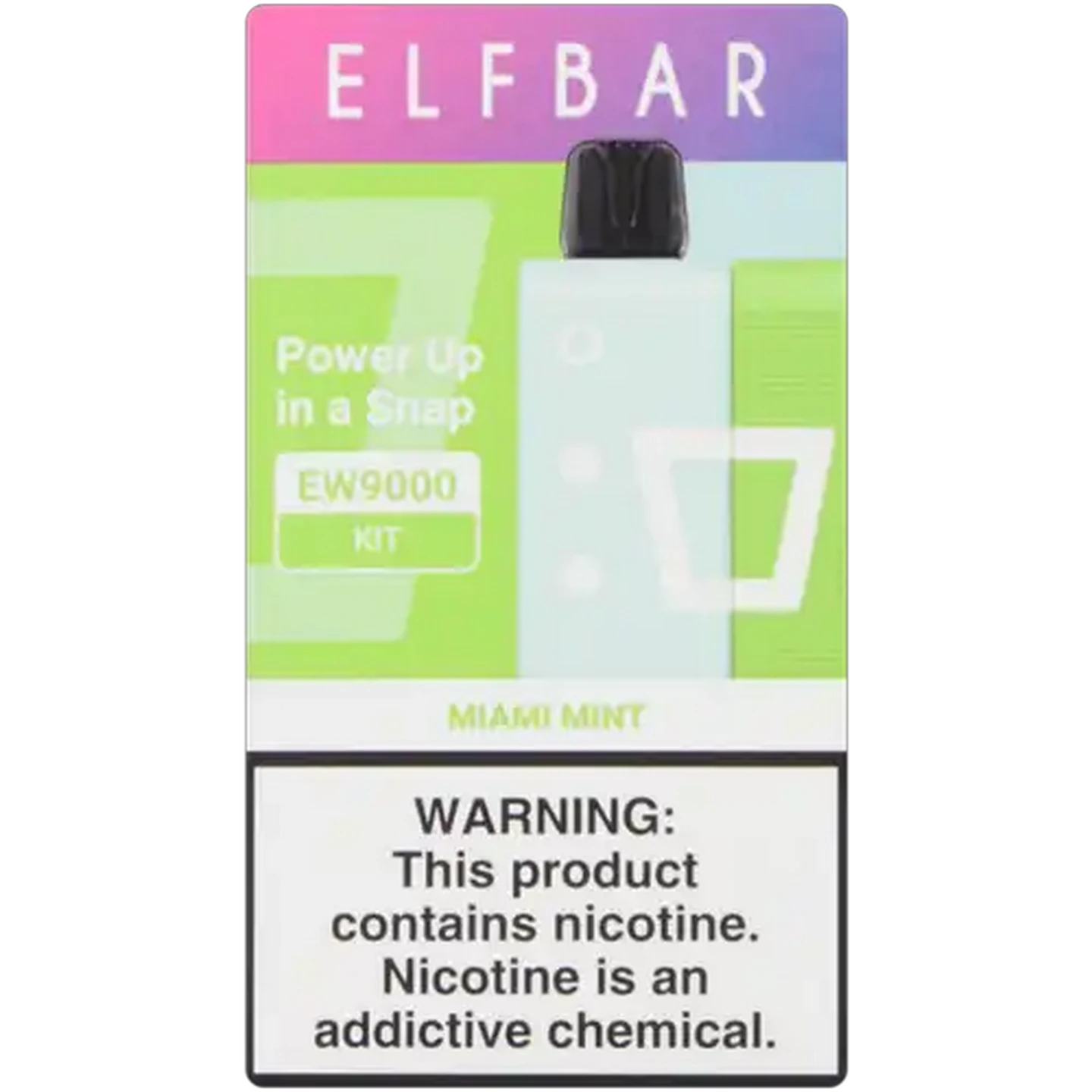 Image of ELFBAR EW9000 Miami Mint 5% Rechargeable Disposable Vape Kit 16ml (Non-Refundable. Non-Returnable.)