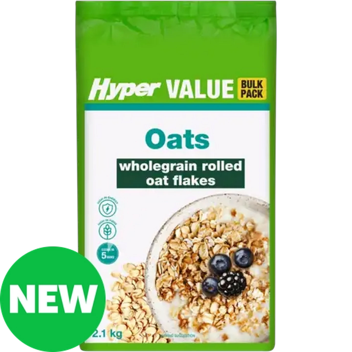 Image of Hyper Value Wholegrain Rolled Oat Flakes 2.1kg