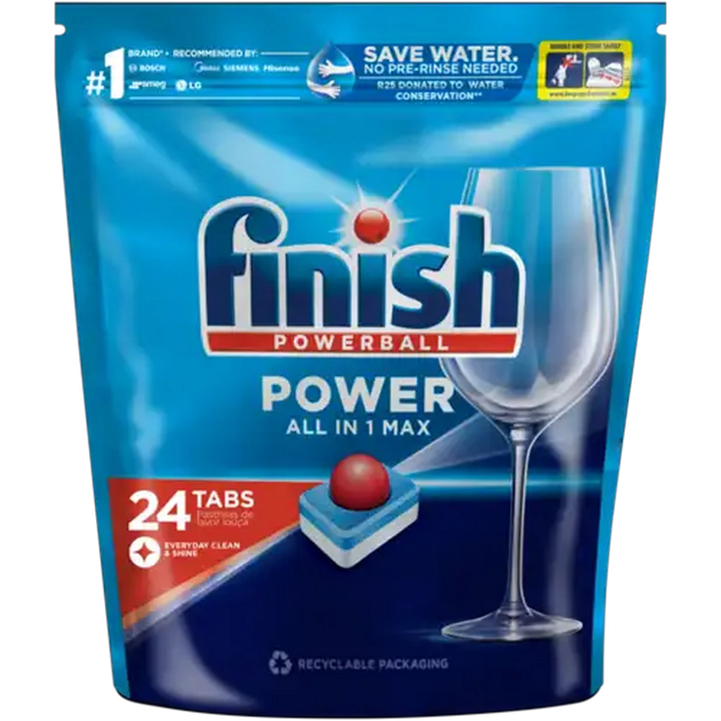 Image of Finish Regular Power All in 1 Max Dishwashing Tablets 24 Pack