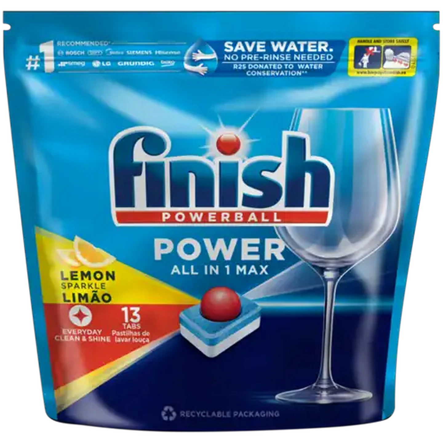 Image of Finish All-In-1 Max Lemon Sparkle Dishwasher Tablets 13 Pack