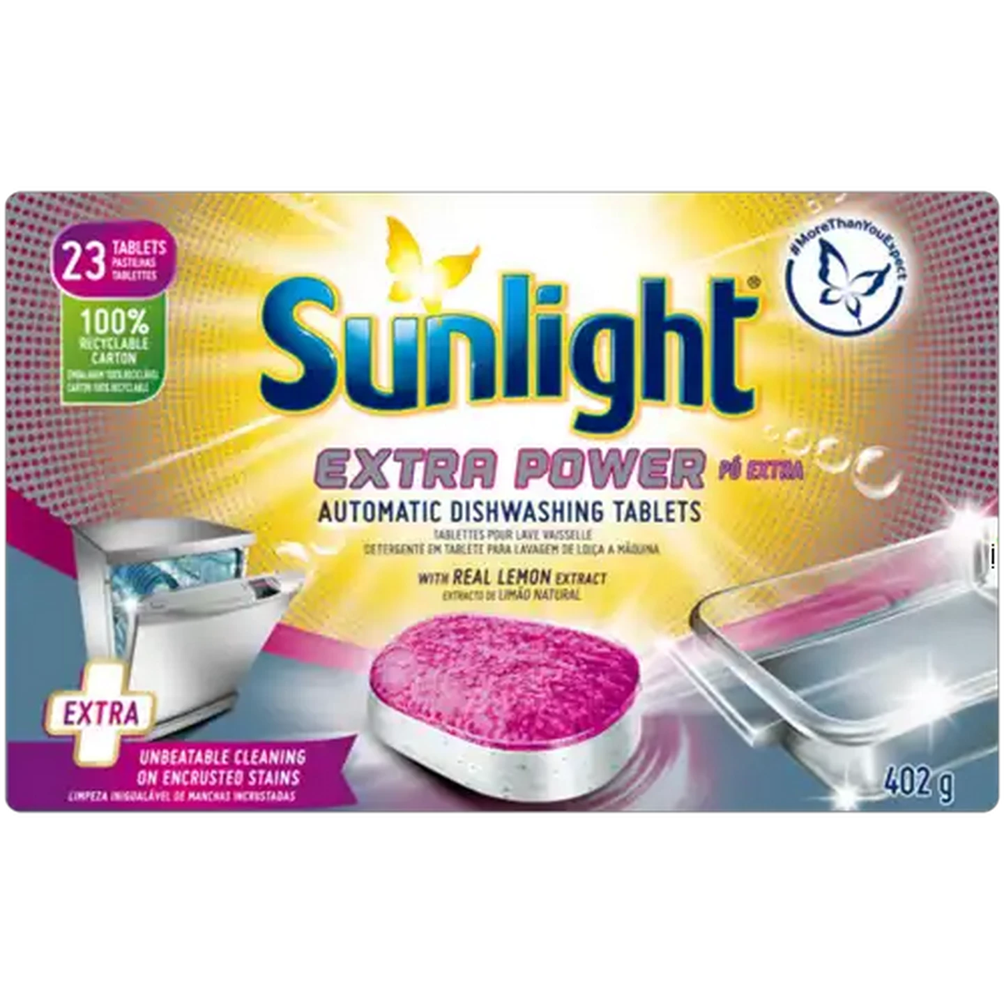 Image of Sunlight Expert Extra Power Auto Dishwashing Tablets 23 Pack