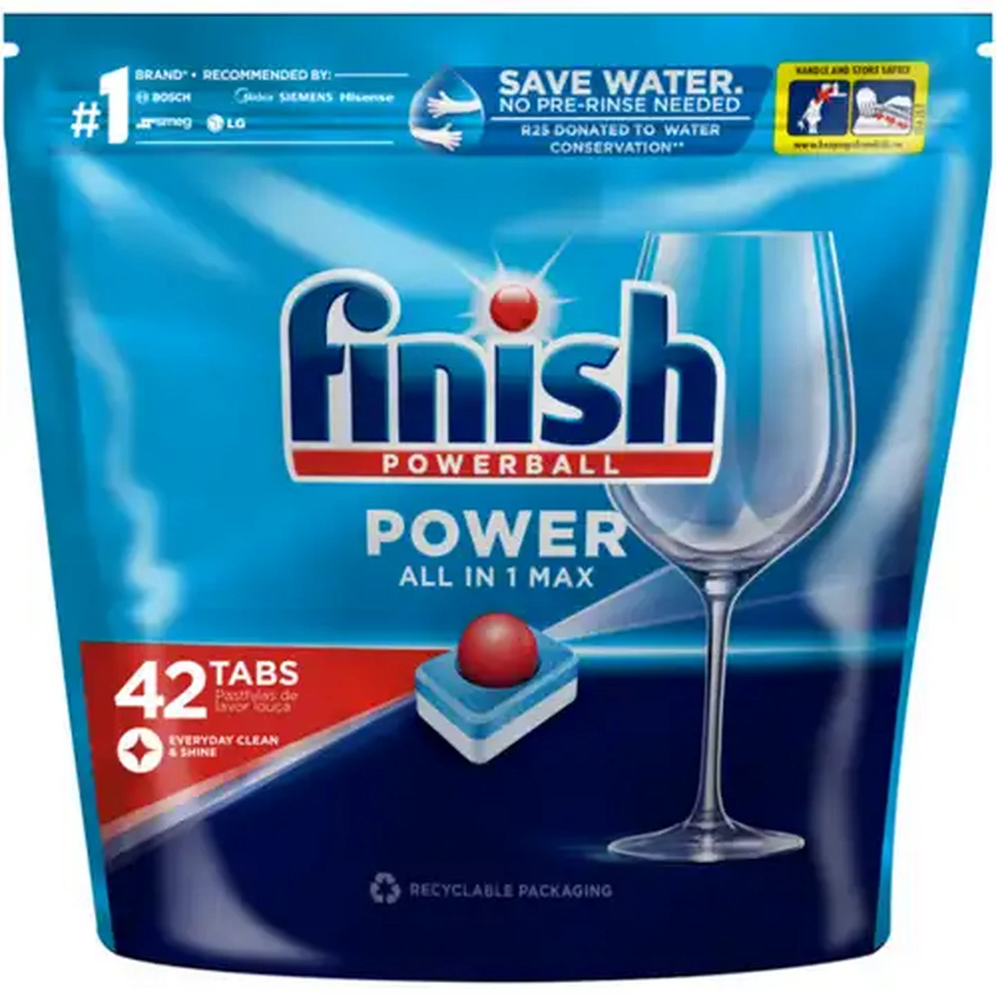 Image of Finish Regular Power All in 1 Max Dishwashing Tablets 42 Pack
