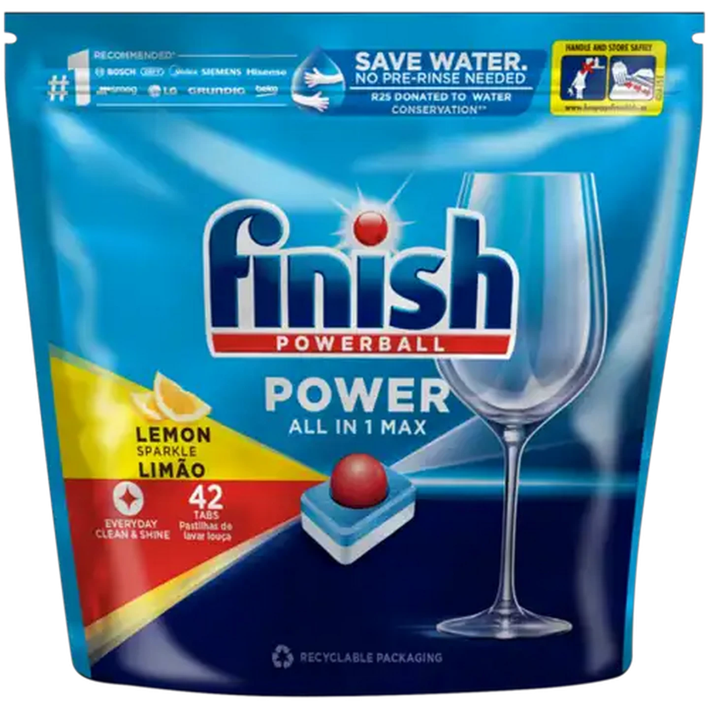 Image of Finish All-In-1 Max Lemon Sparkle Dishwasher Tablets 42 Pack