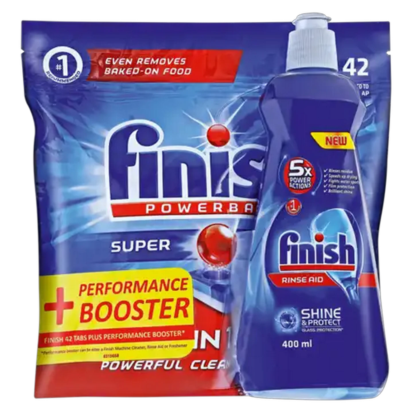 Image of Finish All-In-1 Max Dishwasher Tablets 42 Pack & Rinse Aid 400ml