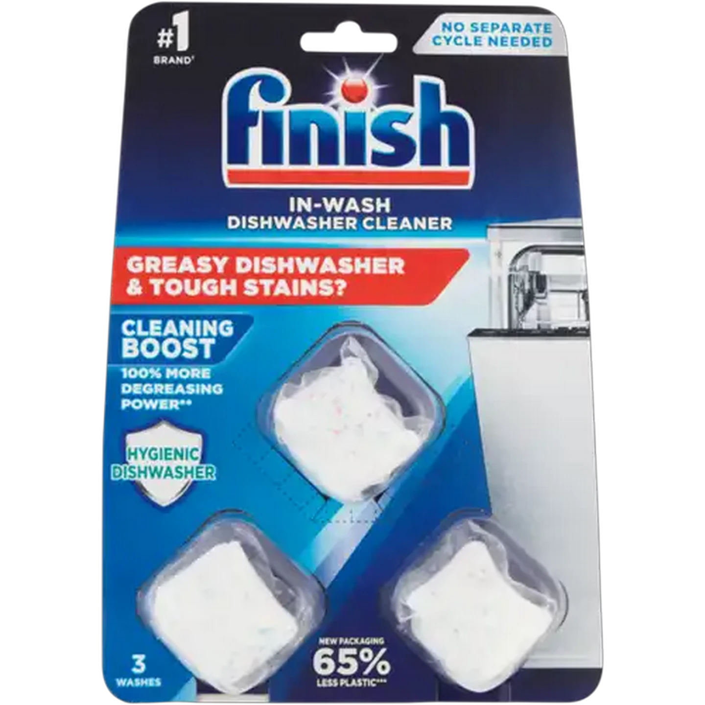 Image of Finish In-Wash Dishwasher Cleaner Tablets 3 Pack