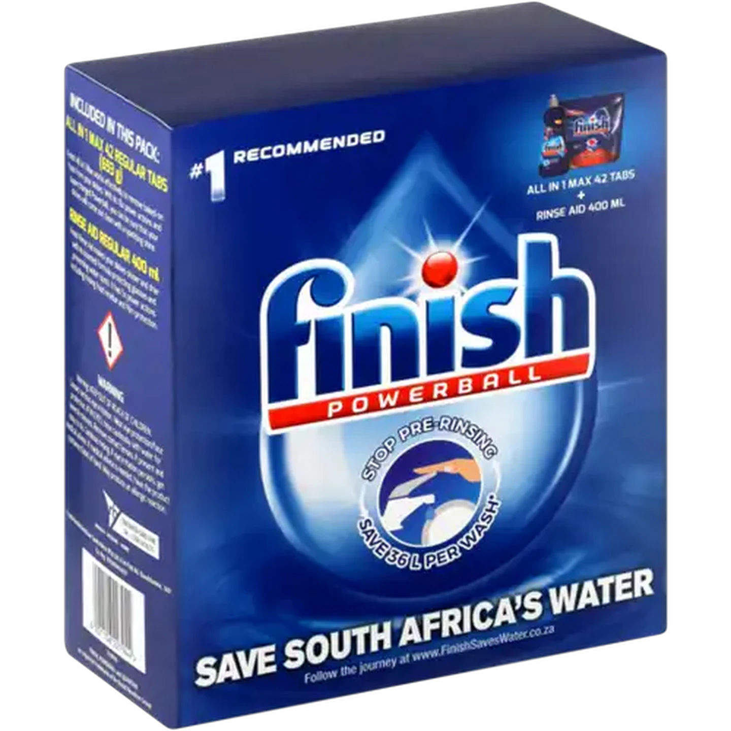 Image of Finish Powerball Dishwashing Tablets & Rinse Aid 42 Pack 400ml