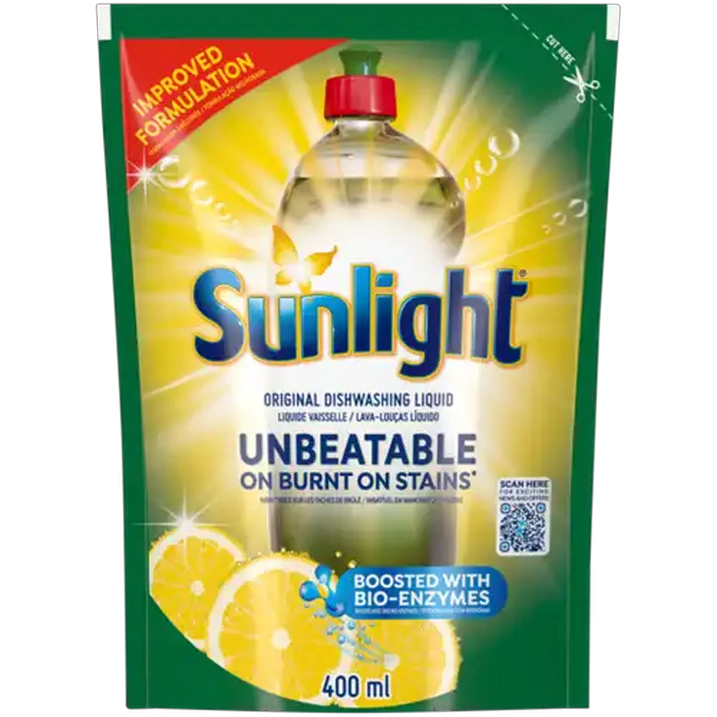 Image of Sunlight Lemon Dishwashing Liquid Refill 400ml