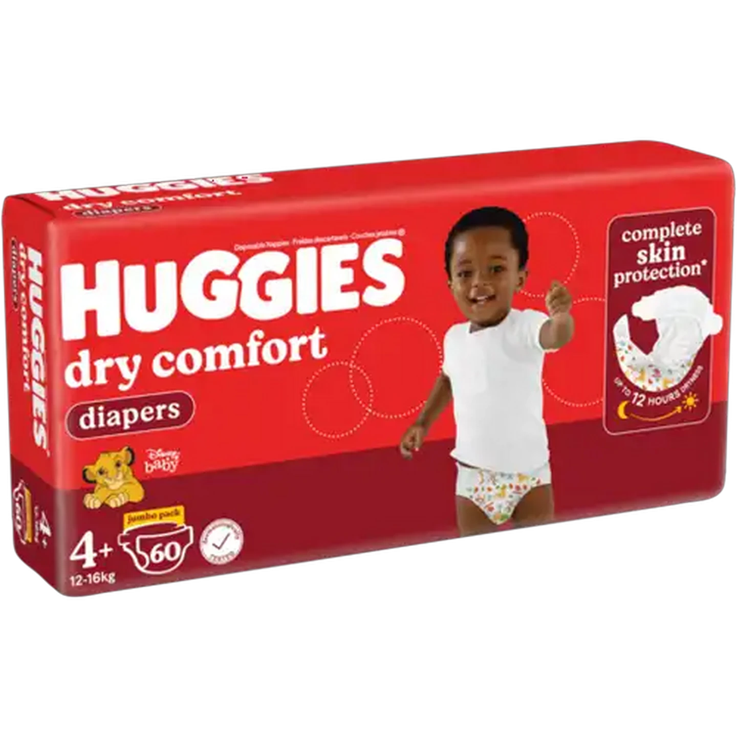 Image of Huggies Dry Comfort Size 4+ Disposable Nappies 60 Pack