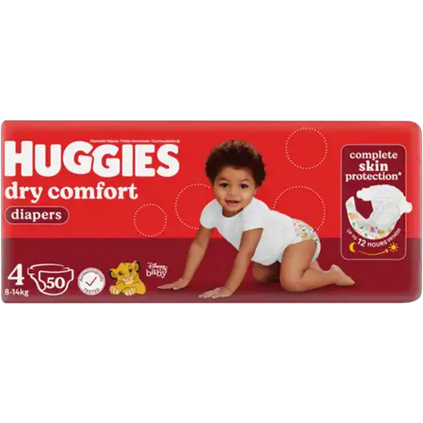 Image of Huggies Dry Comfort Size 4 Disposable Nappies 50 Pack
