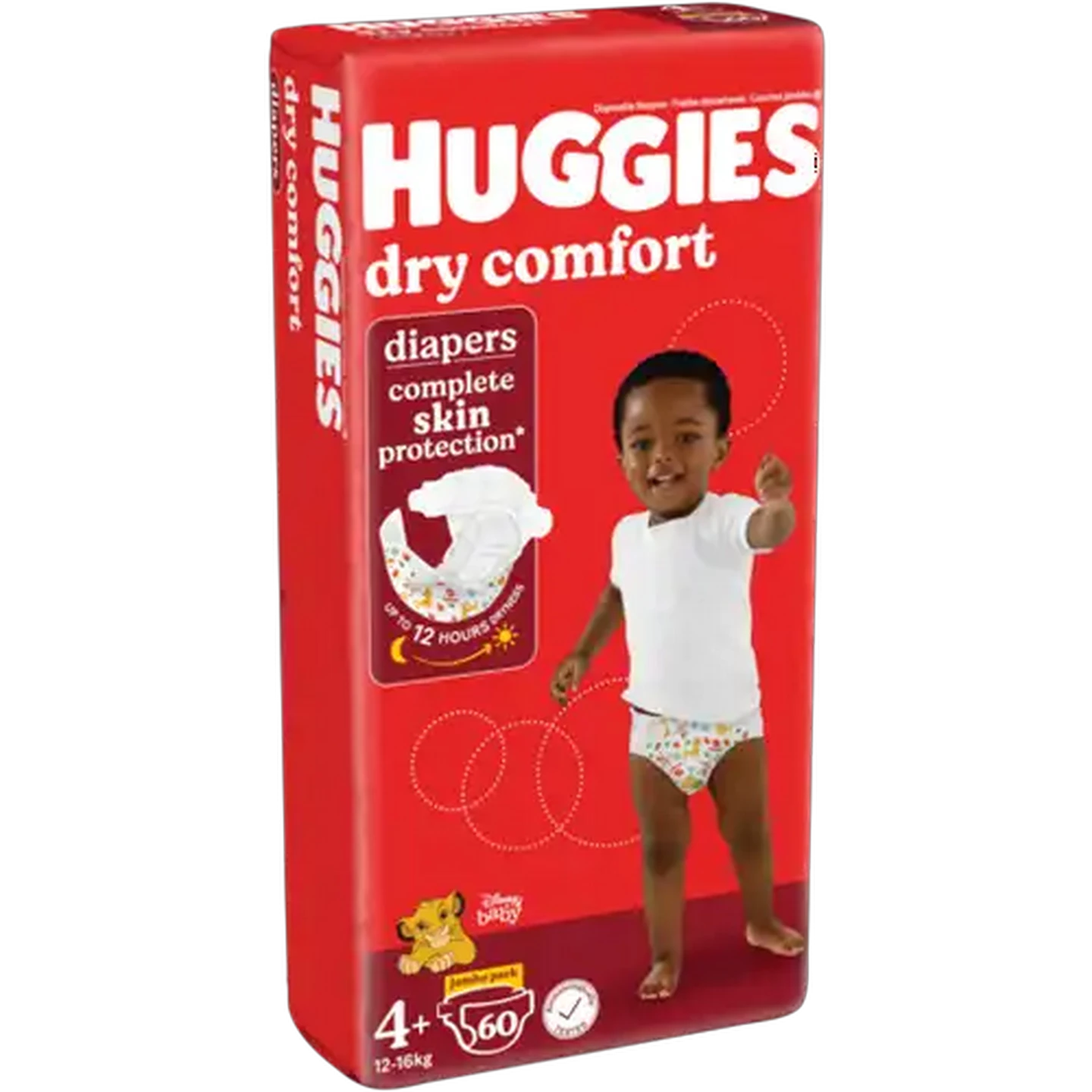 Image of Huggies Dry Comfort Size 4+ Disposable Nappies 60 Pack