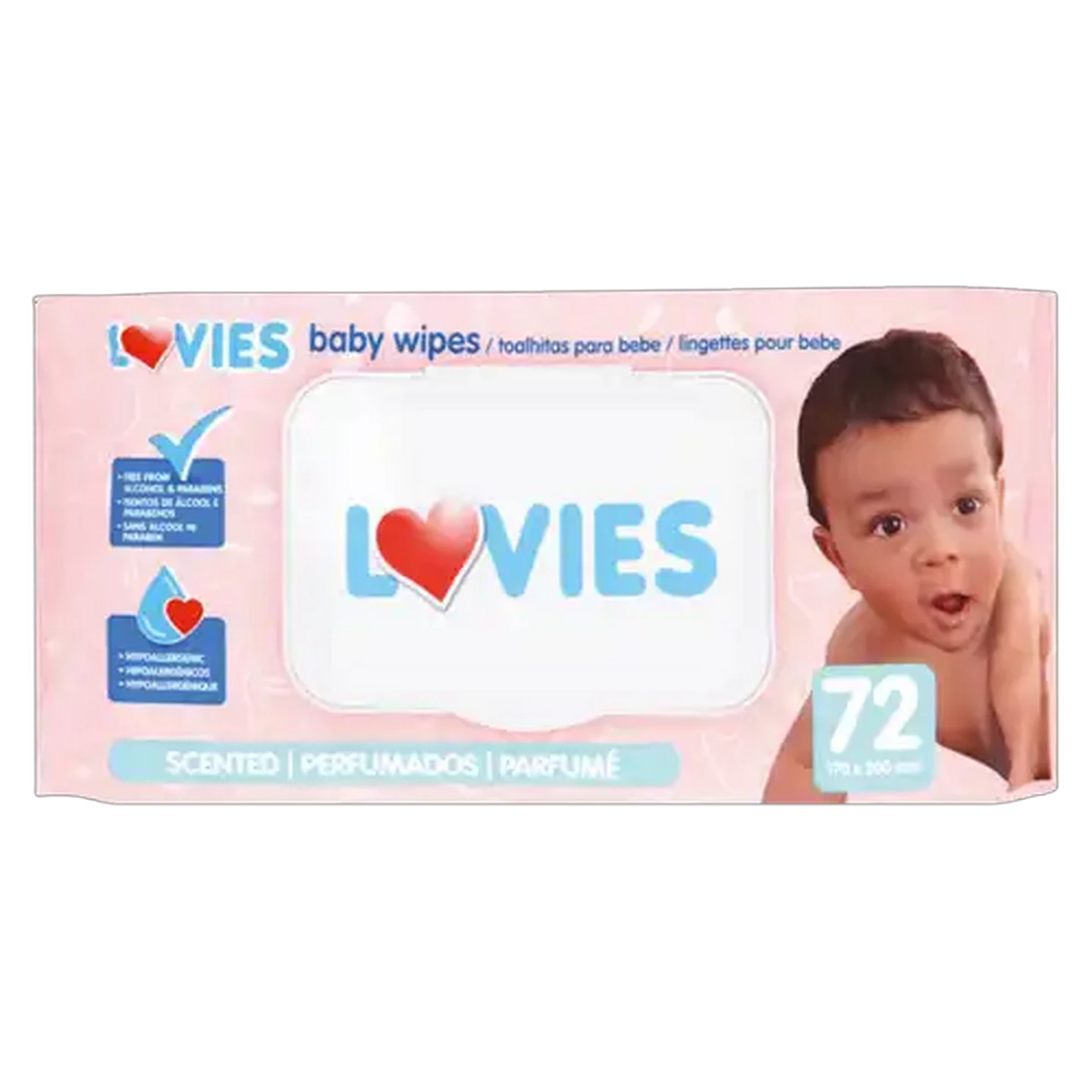 Image of Lovies Scented Baby Wipes 72 Pack
