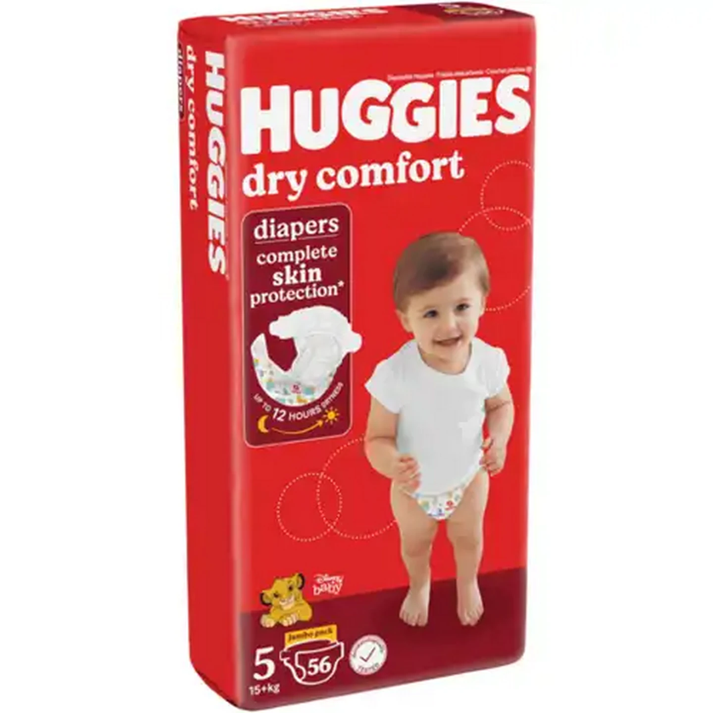 Image of Huggies Dry Comfort Size 5 Disposable Nappies 15+kg 56 Pack