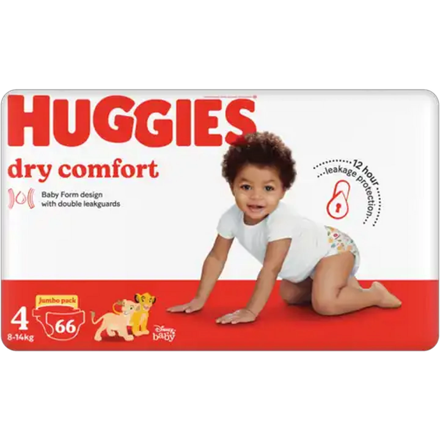 Image of Huggies Dry Comfort Size 4 Disposable Nappies 66 Pack