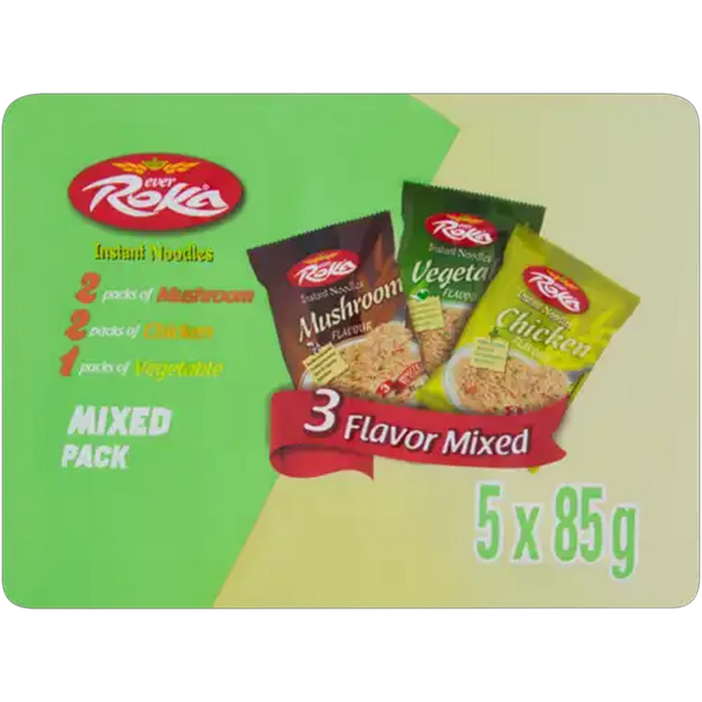 Image of Roka Chicken/Mushroom & Vegetable Flavoured Instant Noodles 5 x 85g