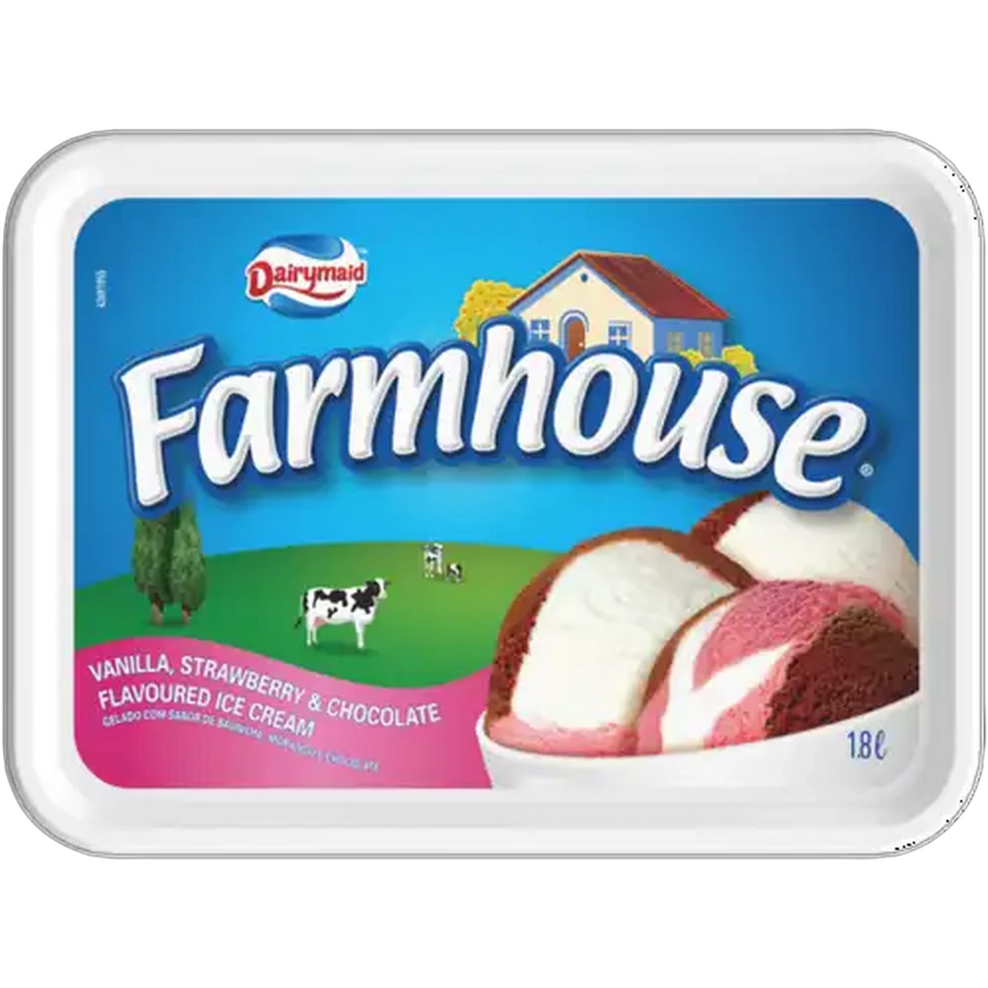 Image of Dairymaid Farmhouse Neapolitan Flavoured Ice Cream 1.8L