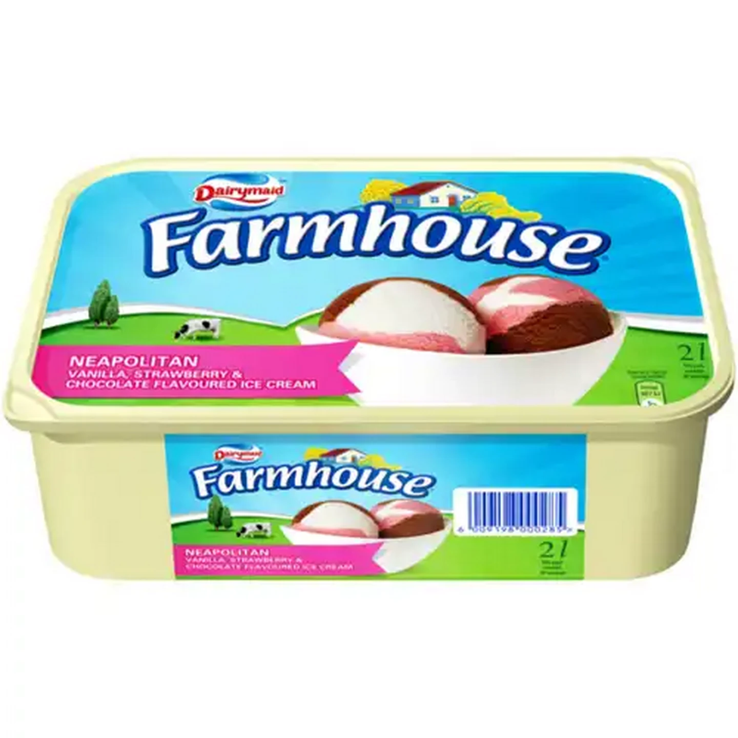Image of Dairymaid Farmhouse Neapolitan Flavoured Ice Cream 1.8L