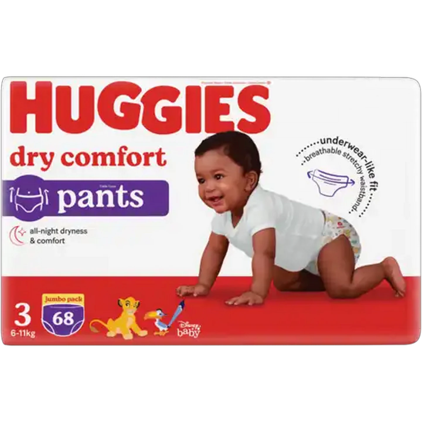 Image of Huggies Dry Comfort Size 3 Pants 68 Pack