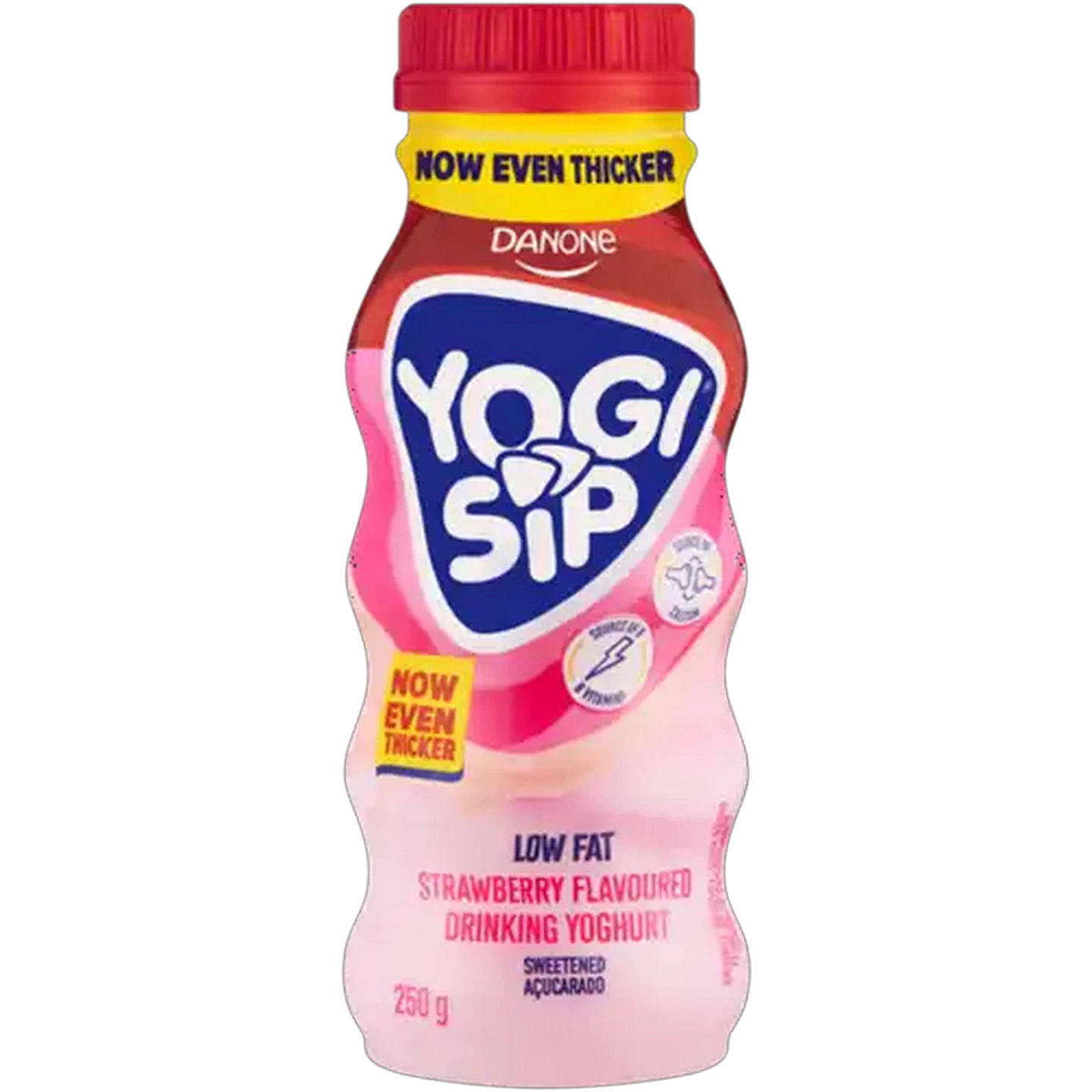 Image of Danone Yogi Sip Strawberry Flavoured Low Fat Drinking Yoghurt 250g