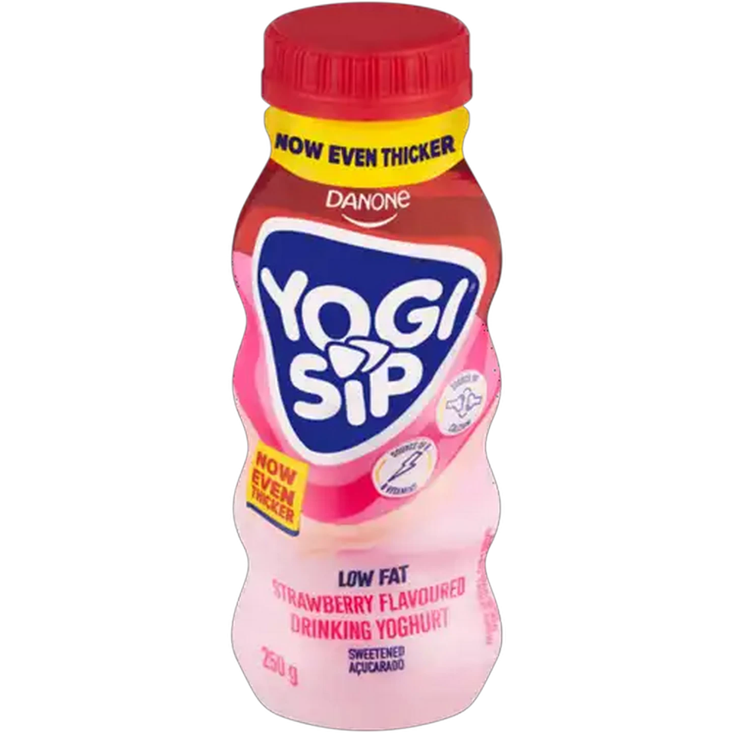 Image of Danone Yogi Sip Strawberry Flavoured Low Fat Drinking Yoghurt 250g