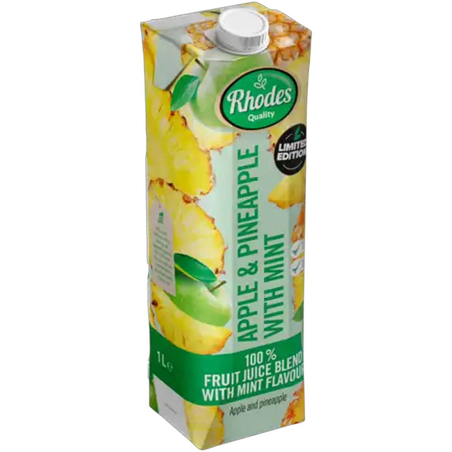 Image of Rhodes Quality Apple & Pineapple with Mint Limited Edition 100% Fruit Juice Blend 1L