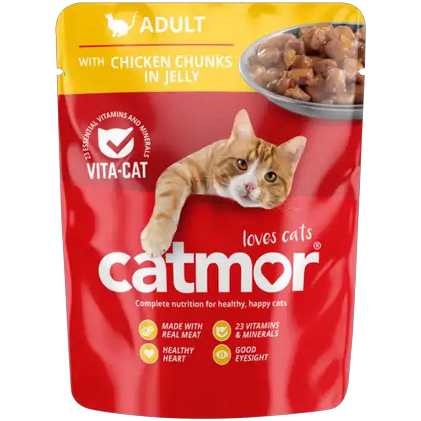 Image of Catmor Chicken Chunks In Jelly Adult Wet Cat Food 70g